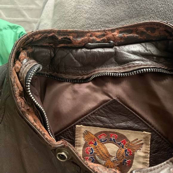 Vintage Leather Bomber cafe Racer Jacket - Picture 8 of 10